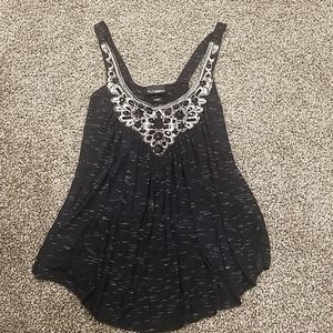 BKE blavk Tank Top with rhinestones